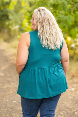 Renee Ruffle Tank - Teal