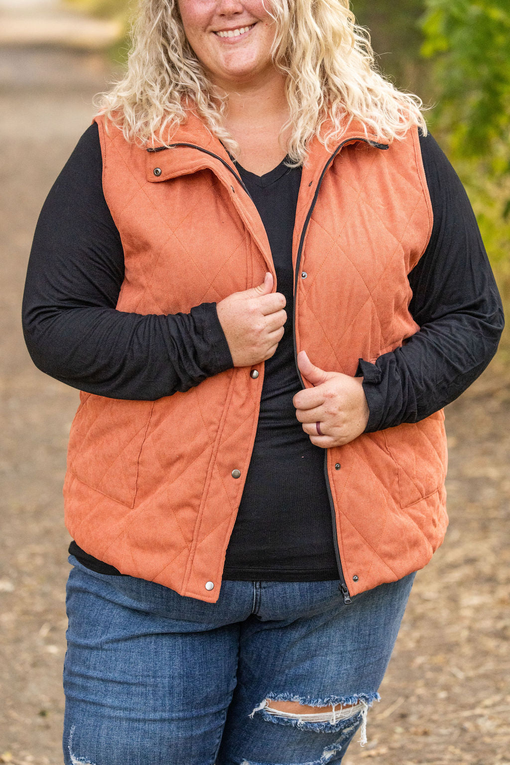 Corduroy Vest - Pumpkin