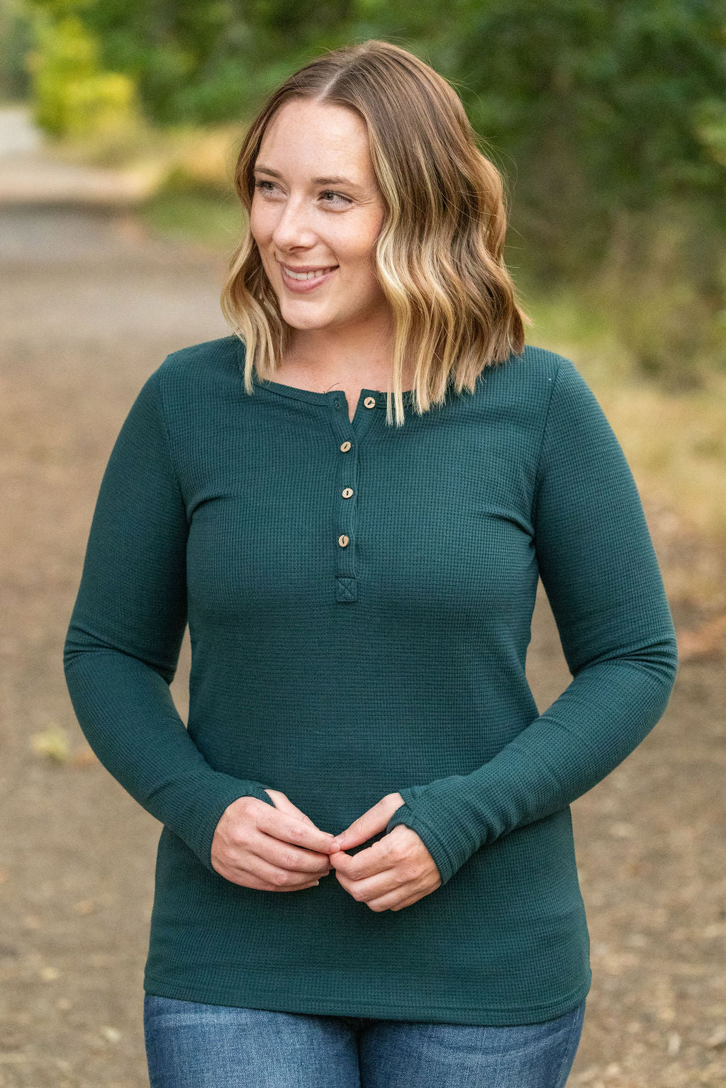 Harper Long Sleeve Henley - Evergreen | Women's Cozy Shirt