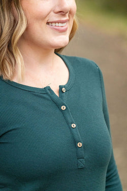 Harper Long Sleeve Henley - Evergreen | Women's Cozy Shirt