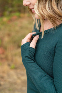 Harper Long Sleeve Henley - Evergreen | Women's Cozy Shirt