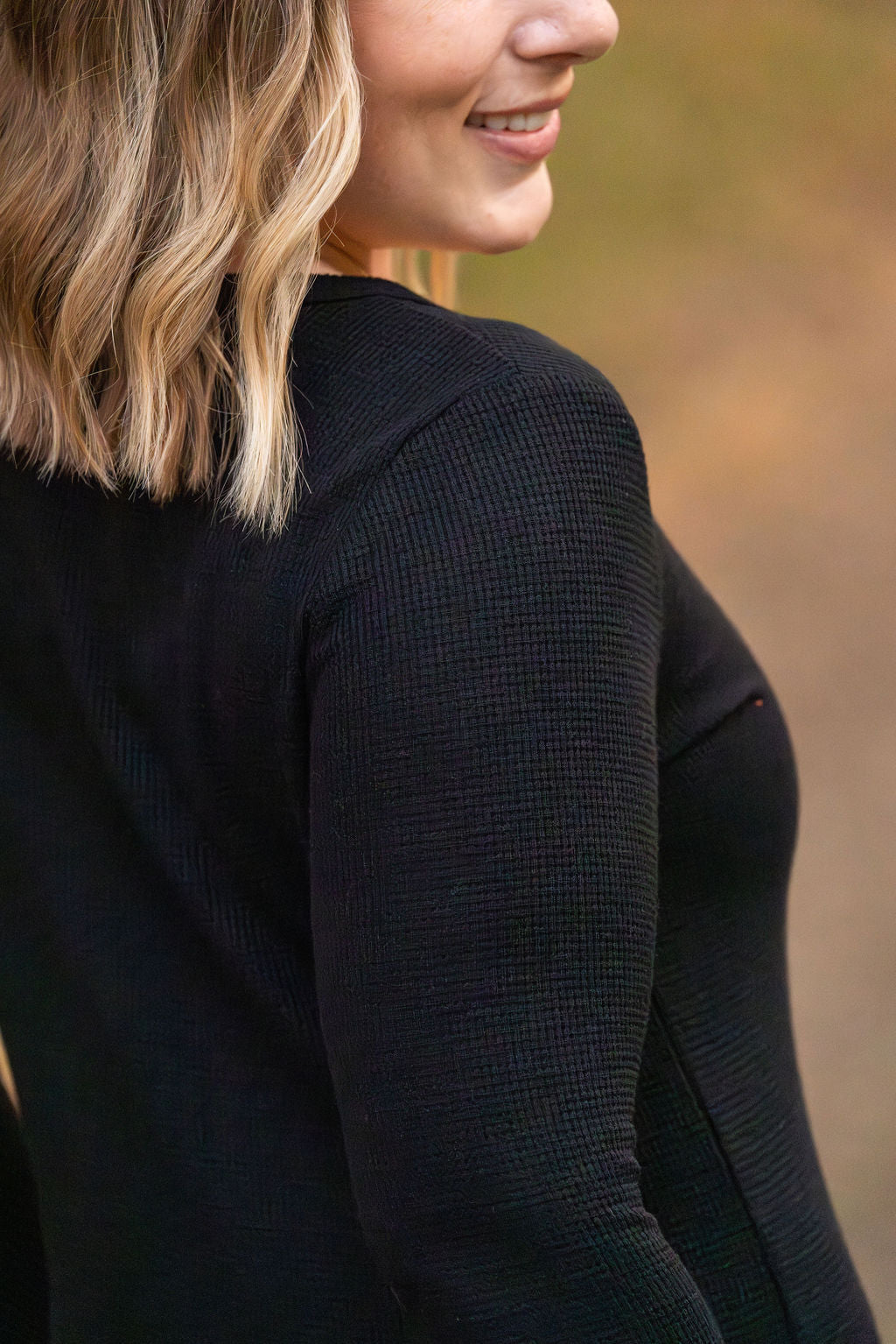 Harper Long Sleeve Henley - Black | Women's Cozy Shirt