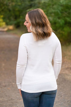 Harper Long Sleeve Henley - White | Women's Cozy Shirt