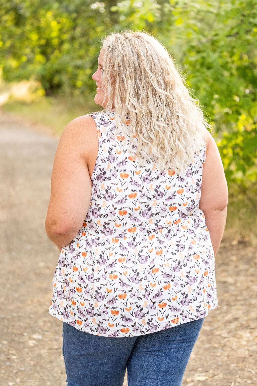 Renee Ruffle Tank - Harvest Floral