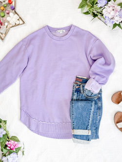 Vintage Wash Pullover - Lavender