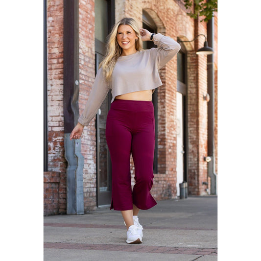 *RTS The Courtney - Maroon High Waisted Gaucho Pants - ROUND 2