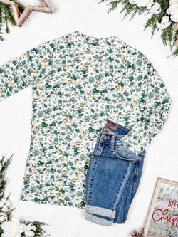 Blair Long Sleeve Top - Green Floral