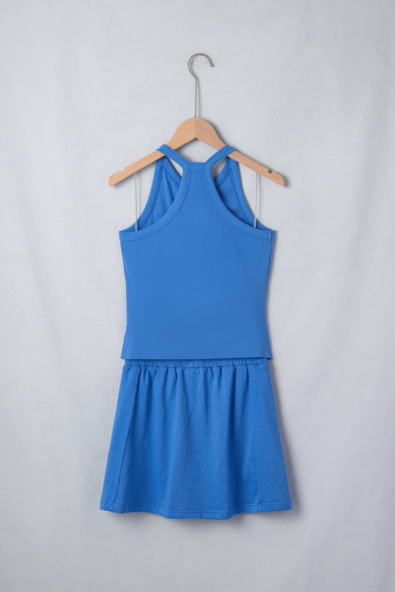 Green Elastic Skort Set