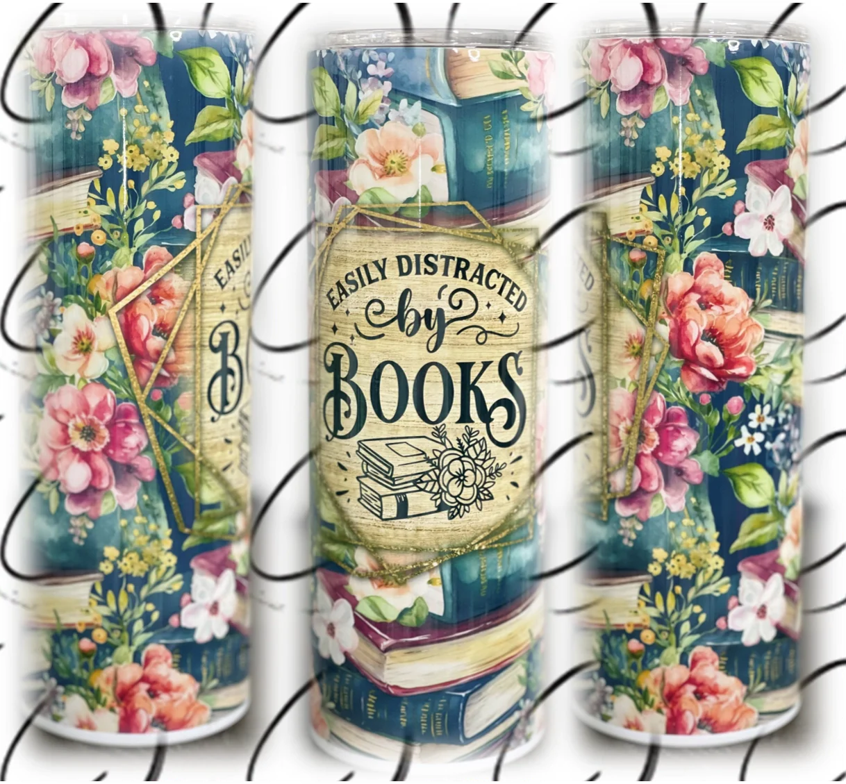 PREORDER: Easily Distracted by Books Skinny Tumbler