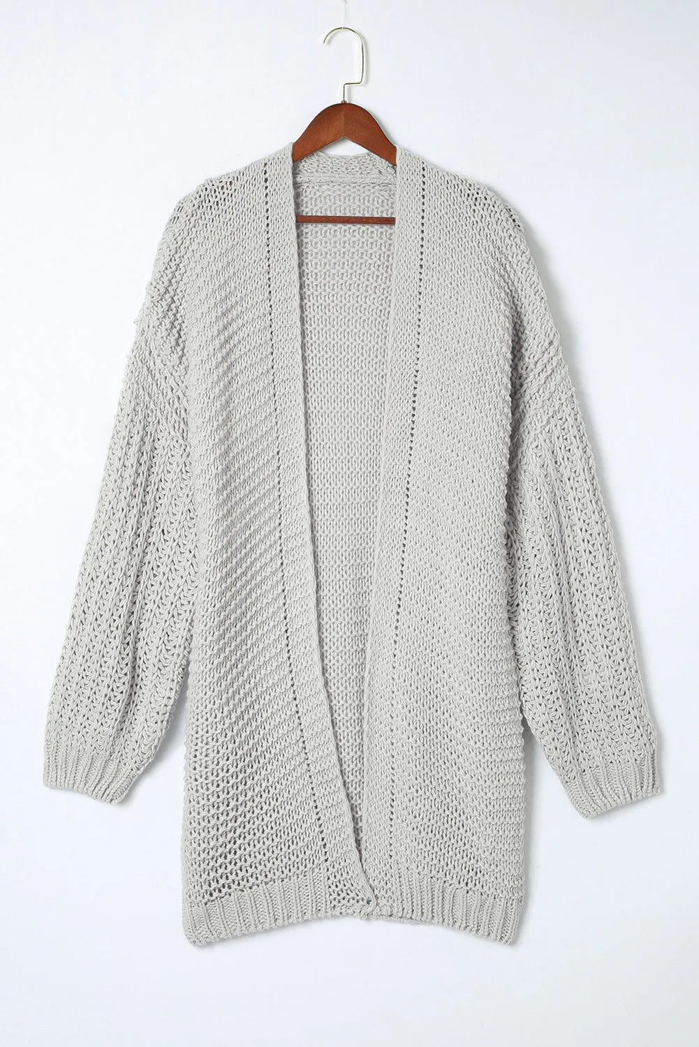 Gray Oversized Drop Shoulder Cardigan WTW