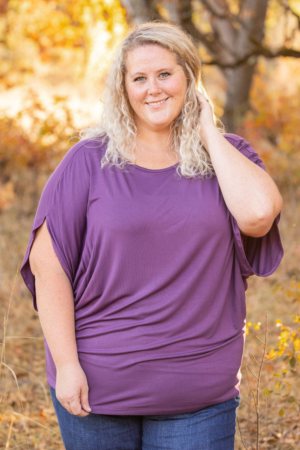 Darcy Dolman - Dark Purple | Women's Flowy Top