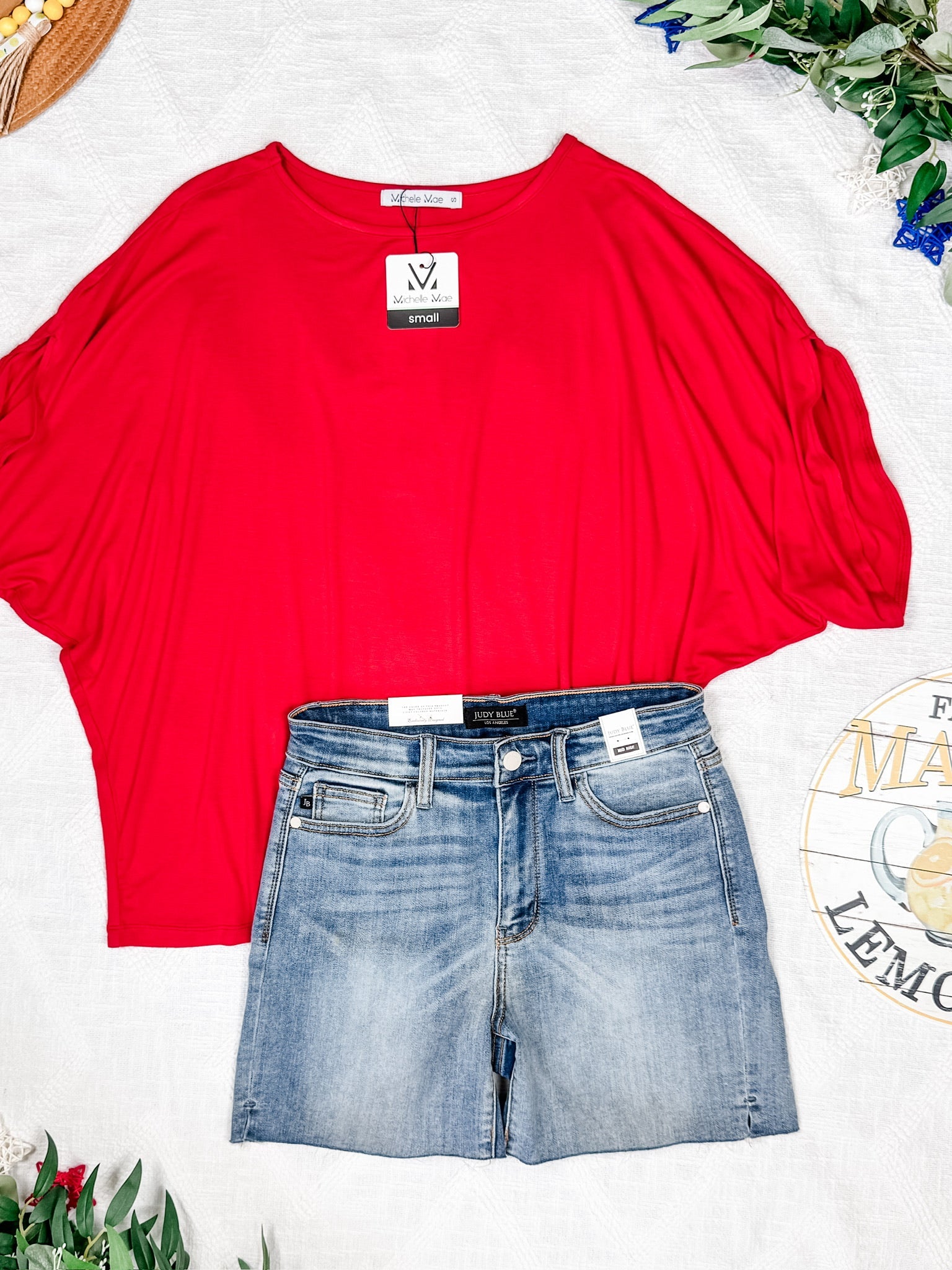 Darcy Dolman Top - Red