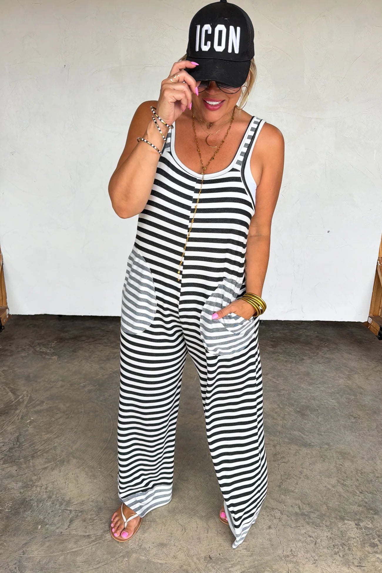 PREORDER- RICKI STRIPE TERRY ROMPER