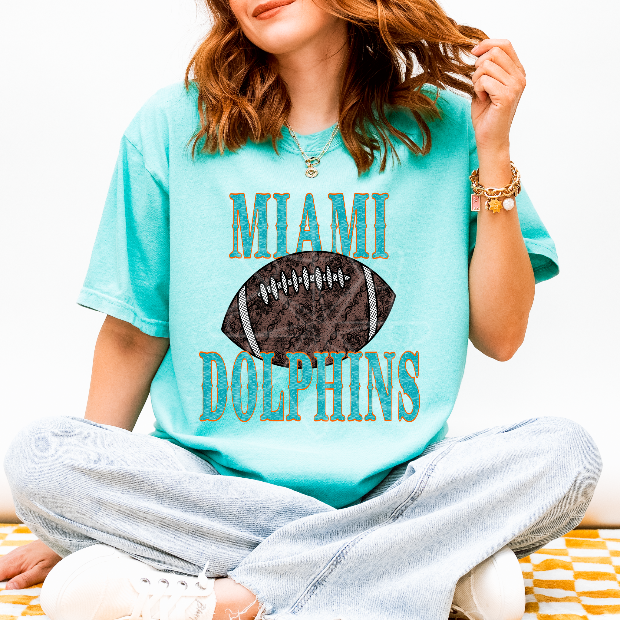 Retro Leopard Dolphins Tee