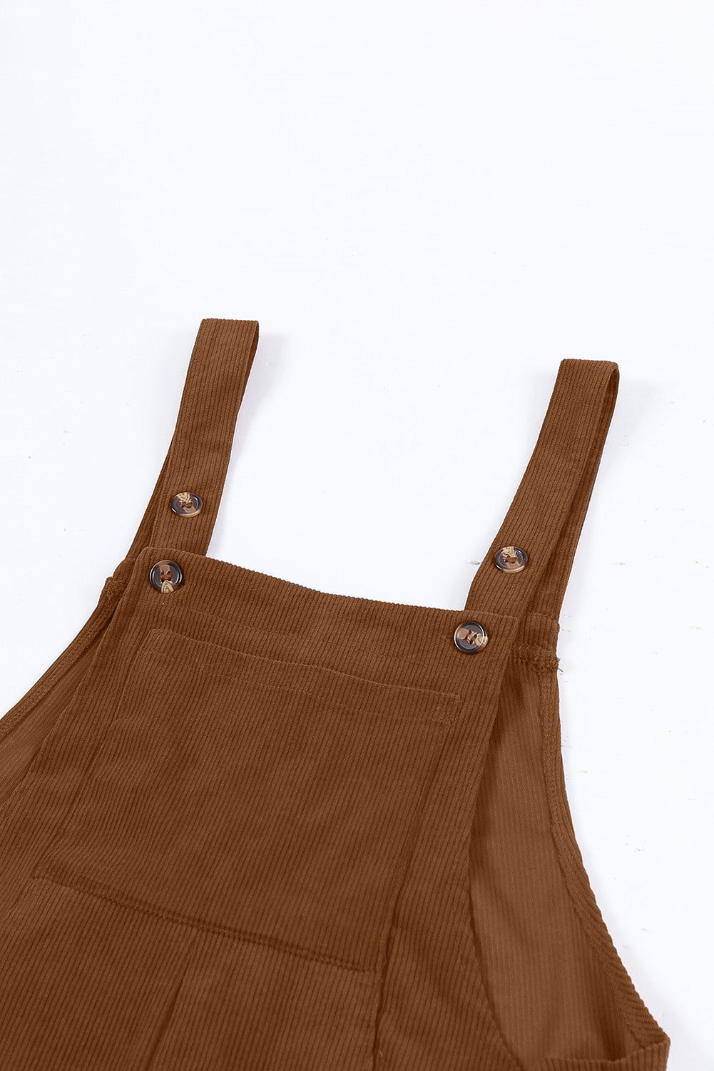 Solid Corduroy Wide Leg Bib Overalls