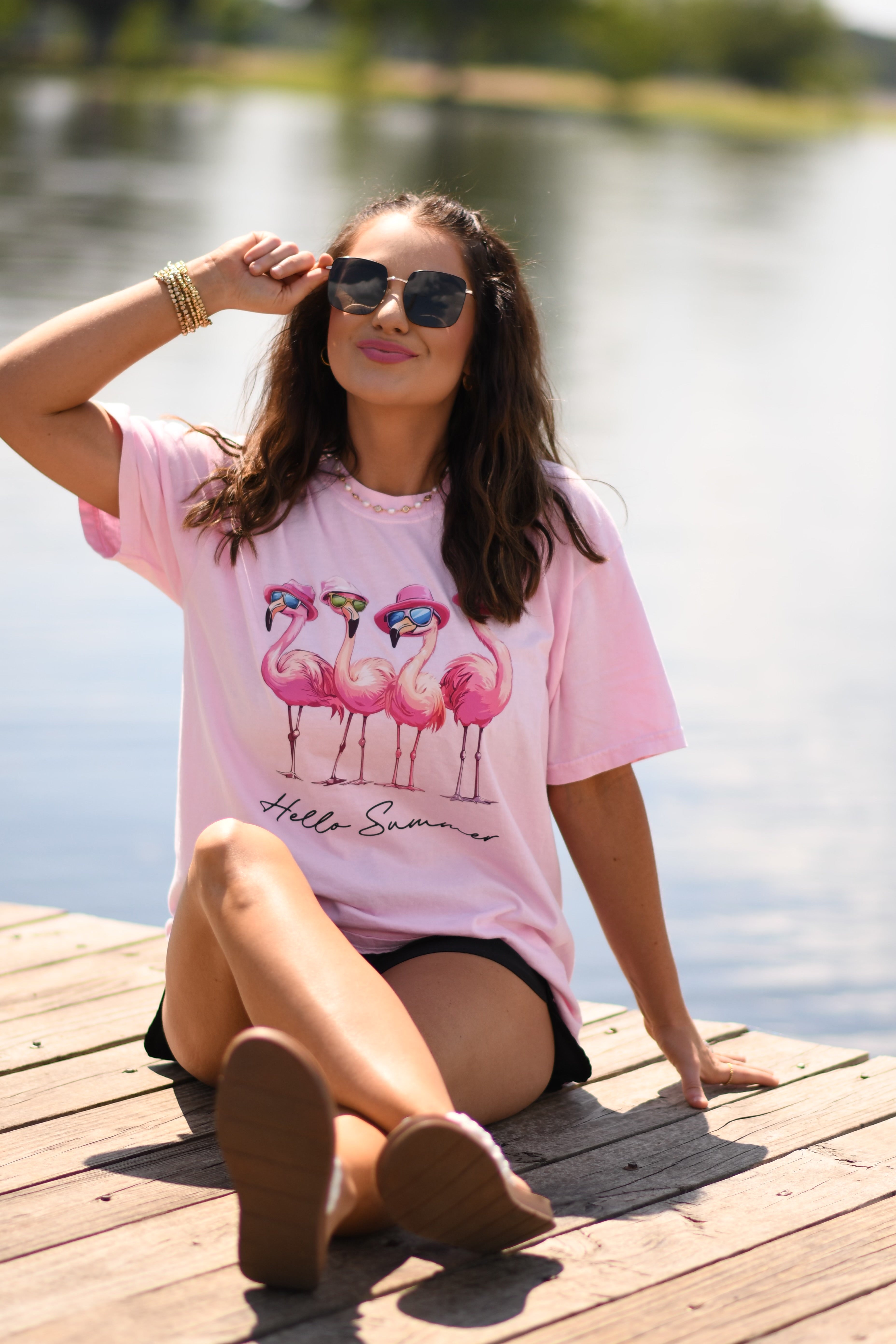 Hello Summer Flamingo Tee