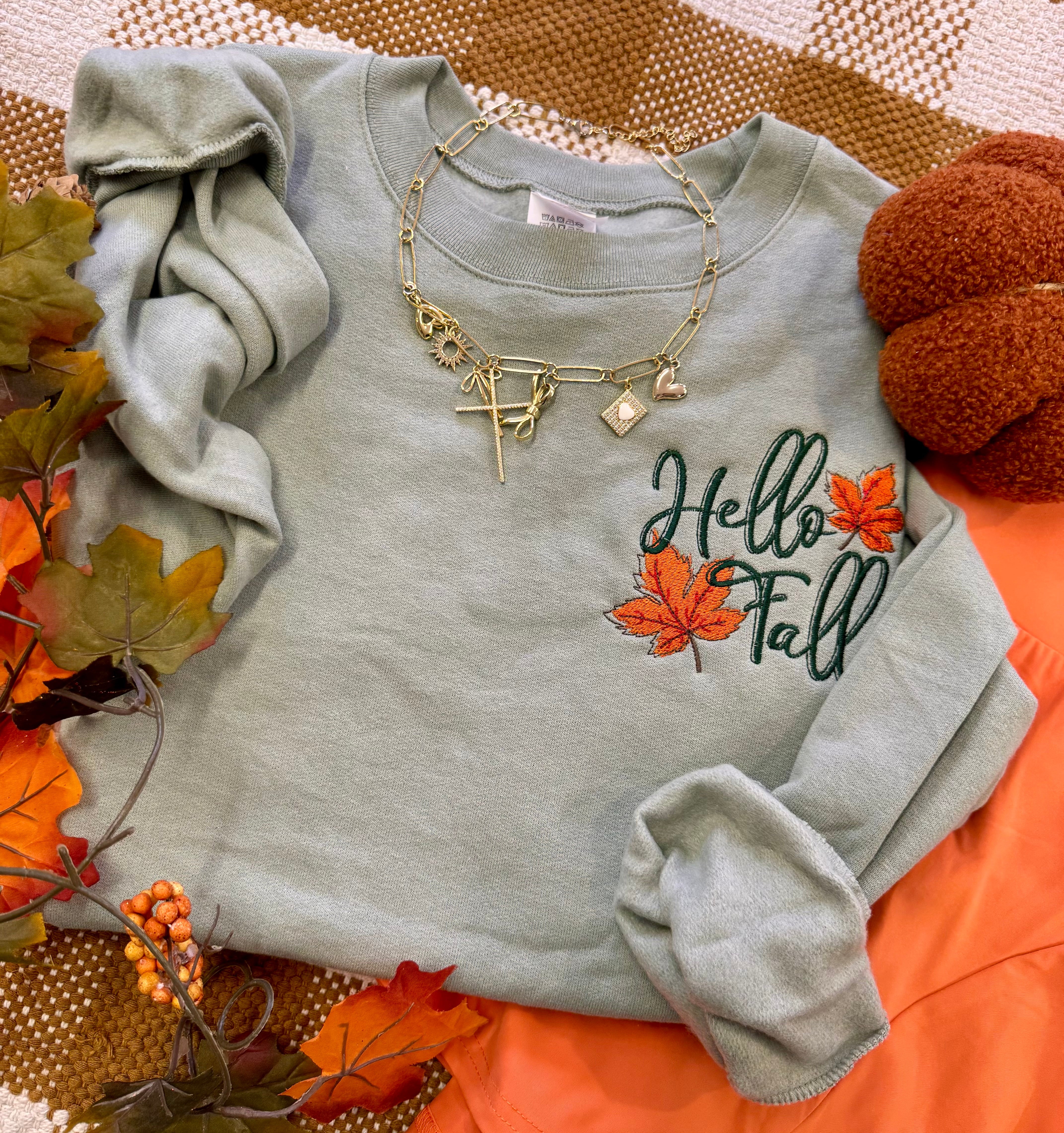 Hello Fall Embroidered Tee/Sweatshirt