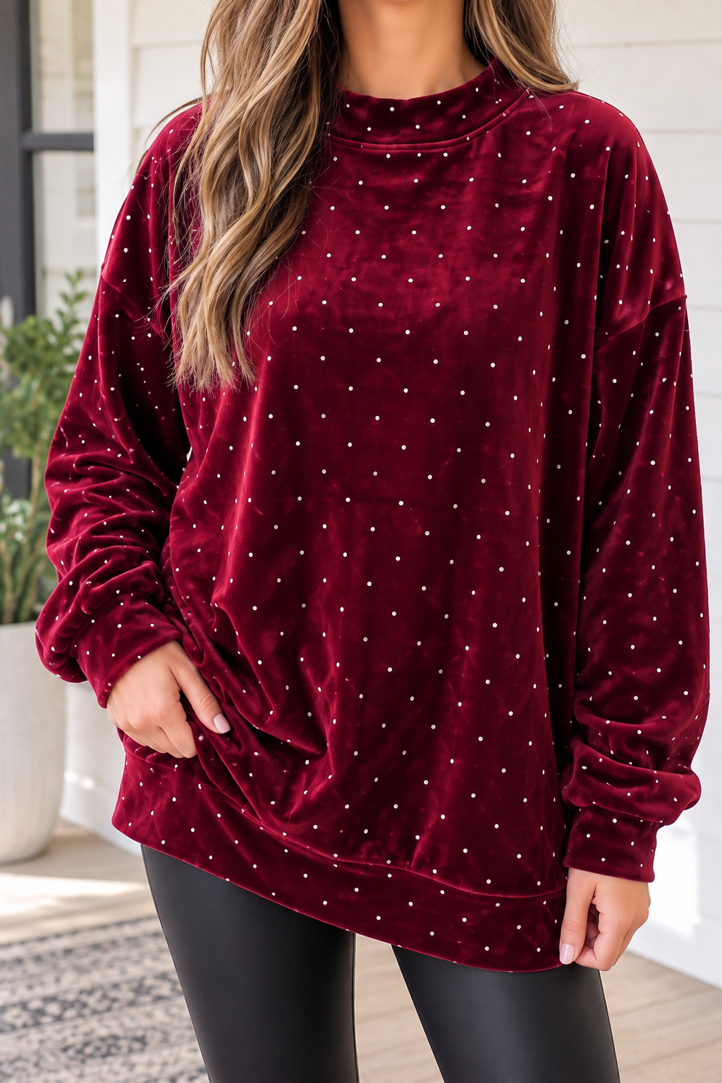 Velvet Polka Dot Sweatshirt WTW
