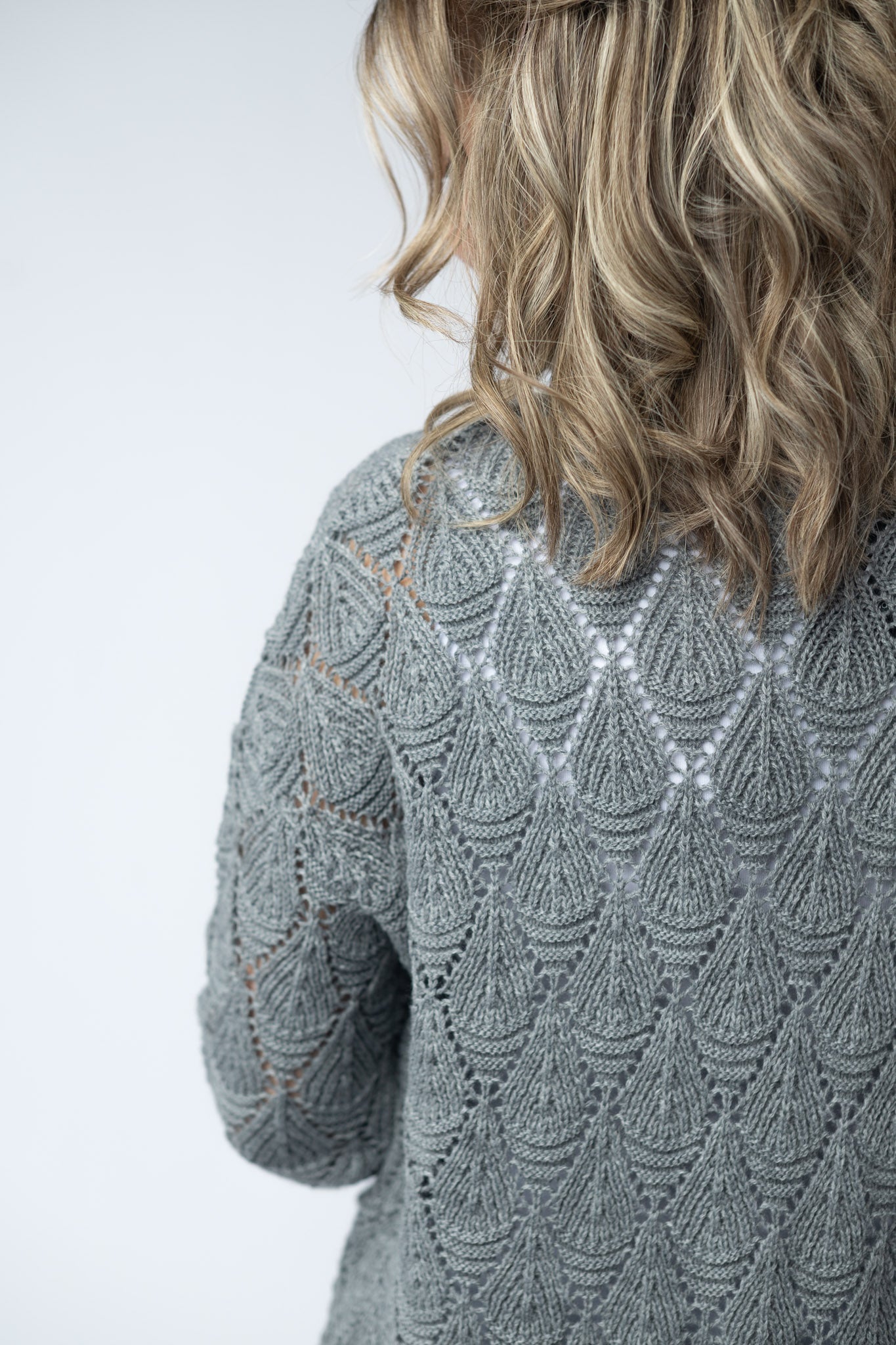 Open Knit Cardigan - Grey