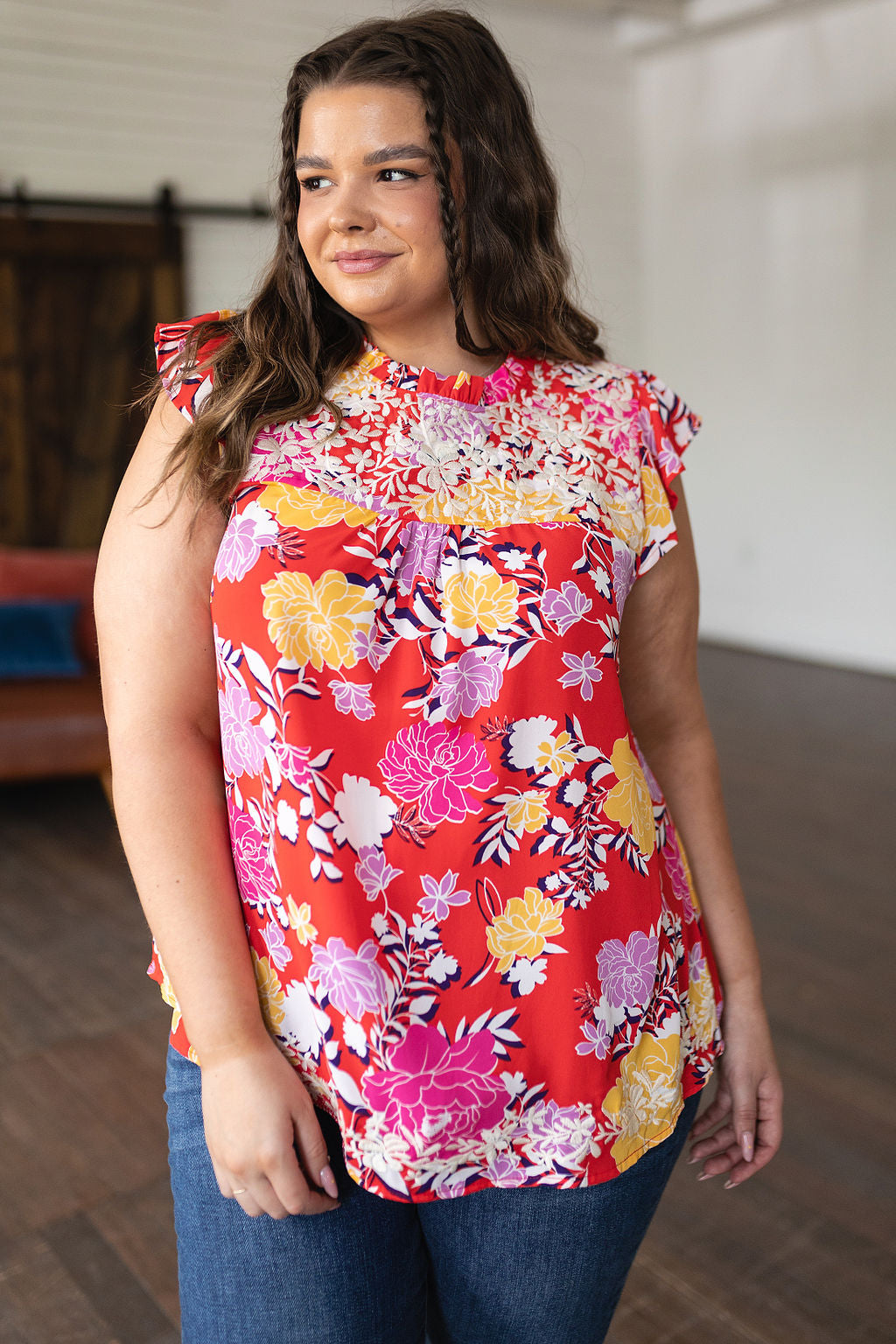 Among The Flowers Floral Top