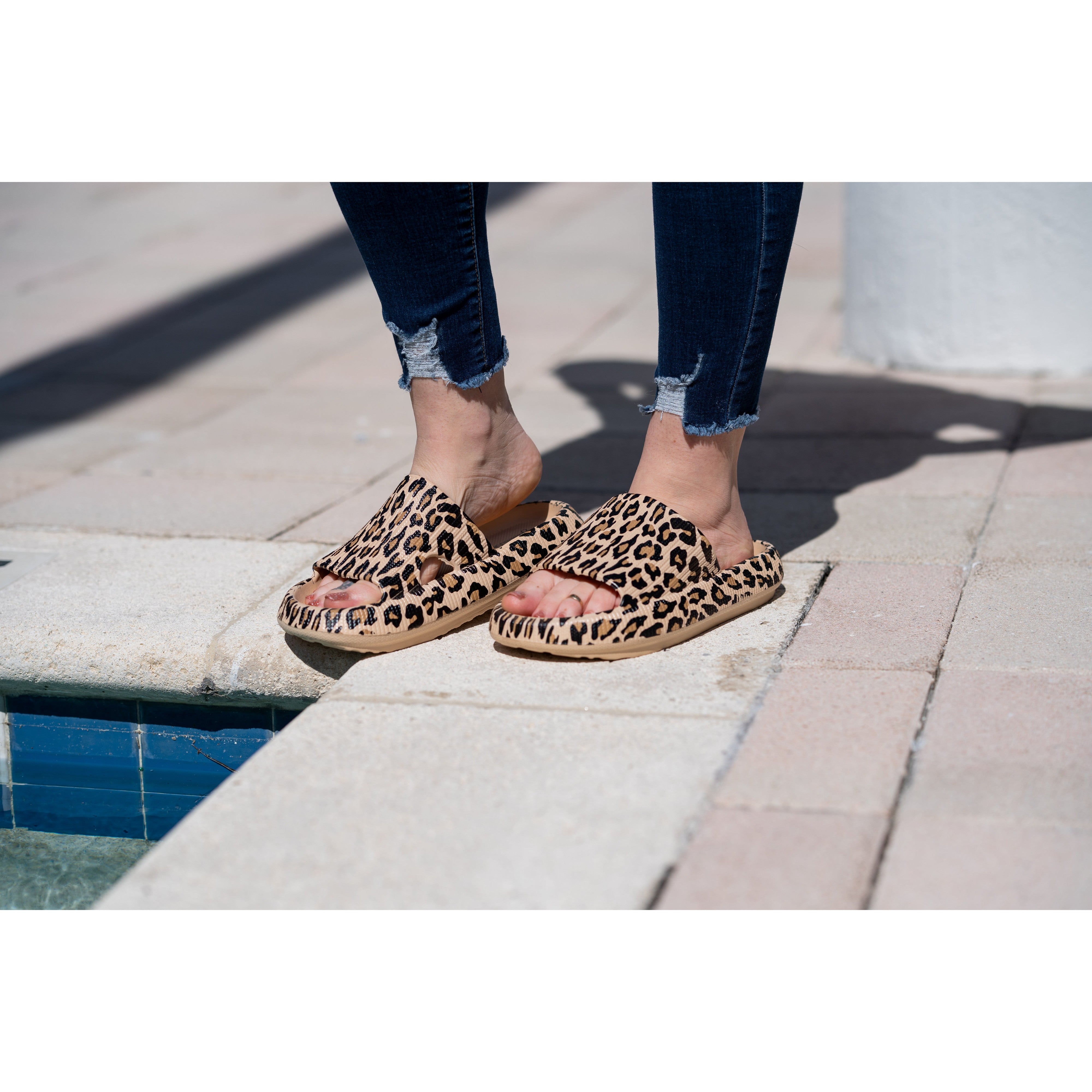 Ready to Ship | Brown Leopard 2.0  Insanely Comfy -Beach or Casual Slides*