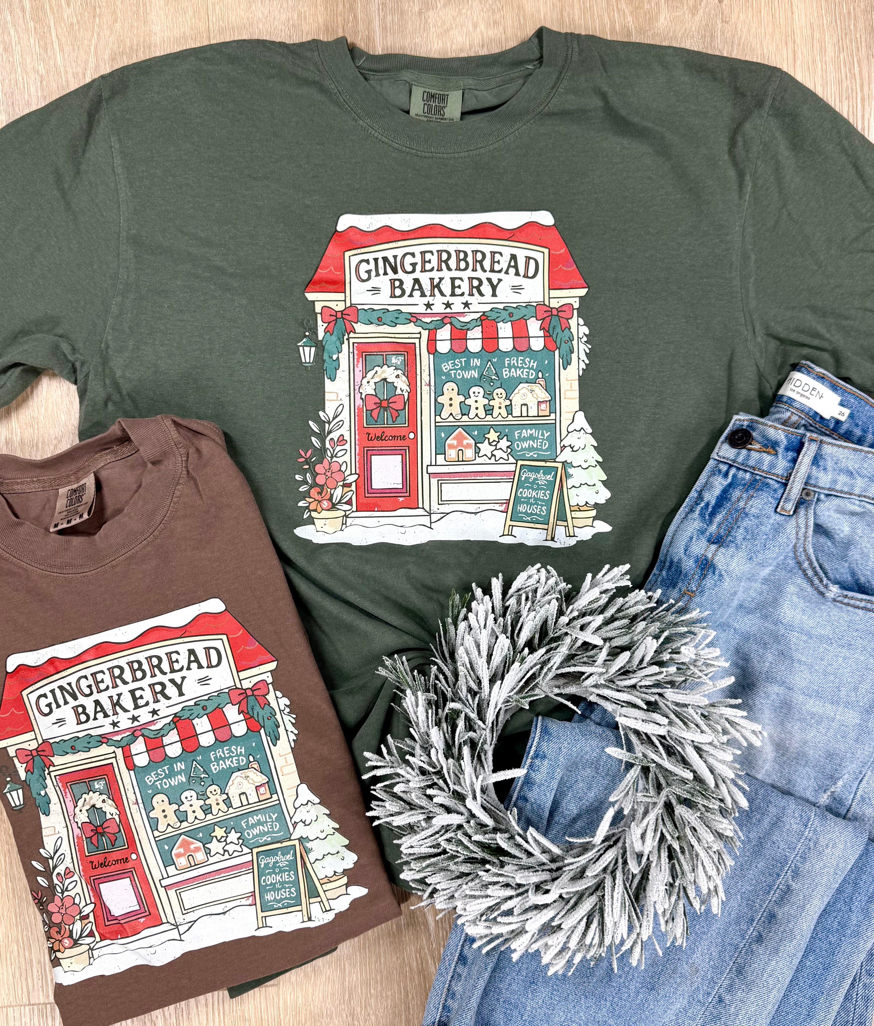 Gingerbread Bakery Short or Long Sleeve Graphic Tees