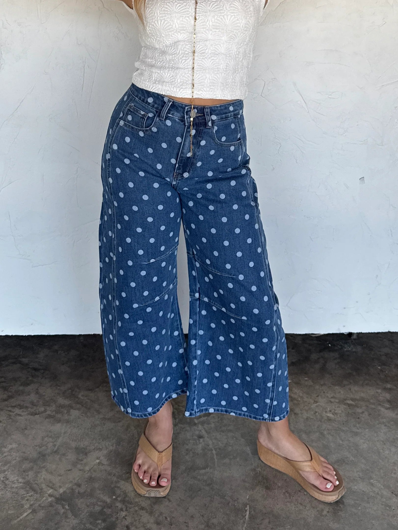 PREORDER- DARLING DOT BARREL JEANS