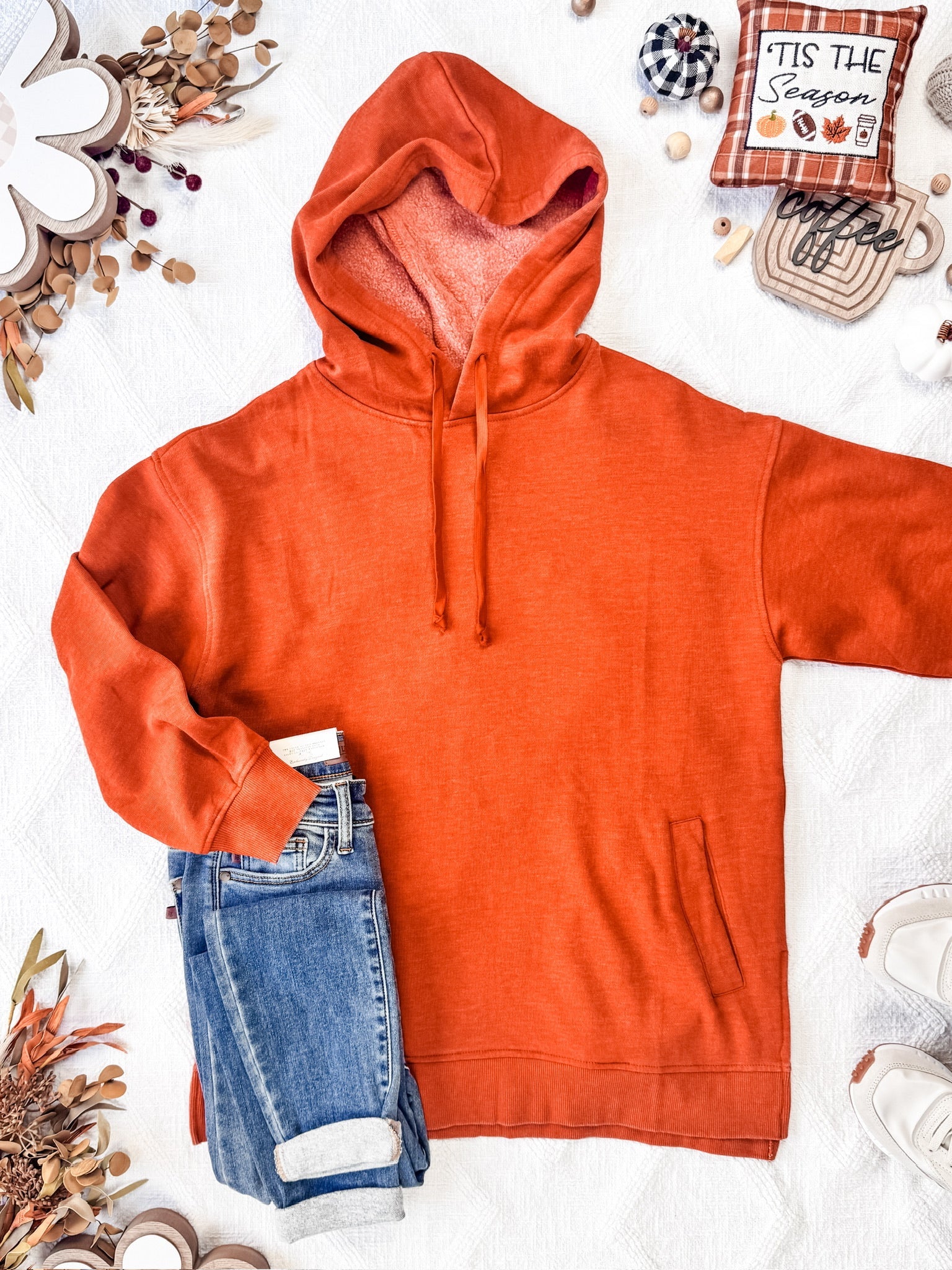 Vintage Wash Hoodie - Rust