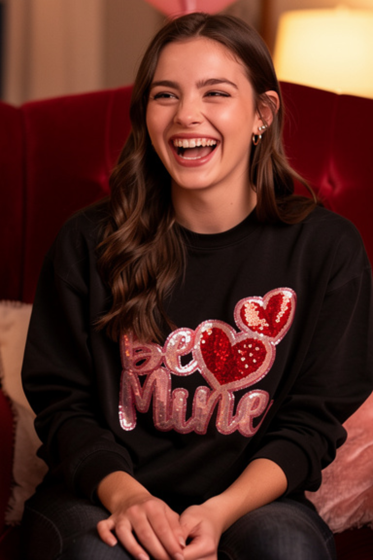 Be Mine Sequin Patch Sweatshirt