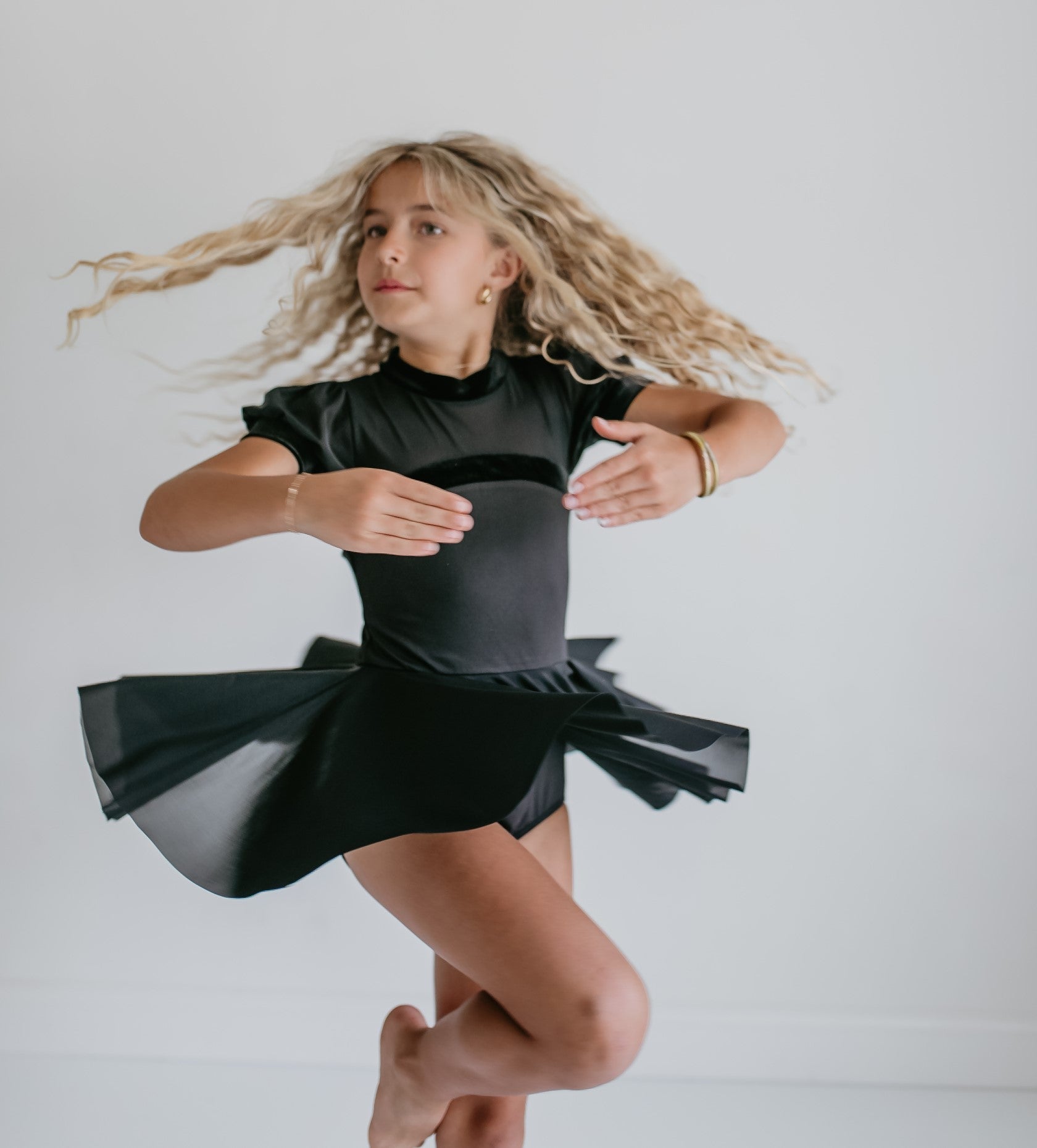 Black Sheer Skirted Leotard