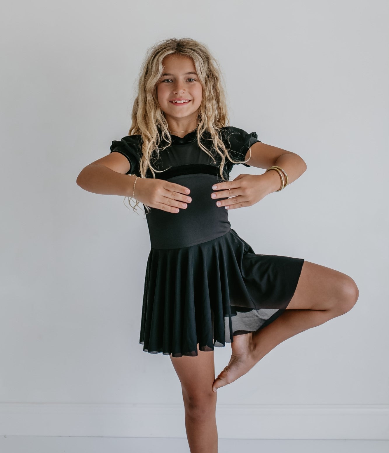 Black Sheer Skirted Leotard