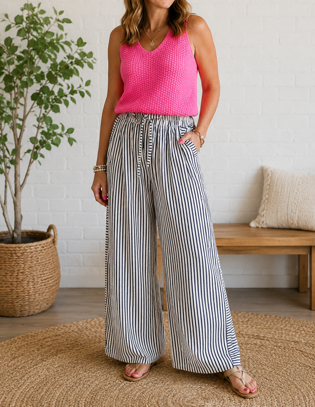 Black Stripe Casual Pants WTW
