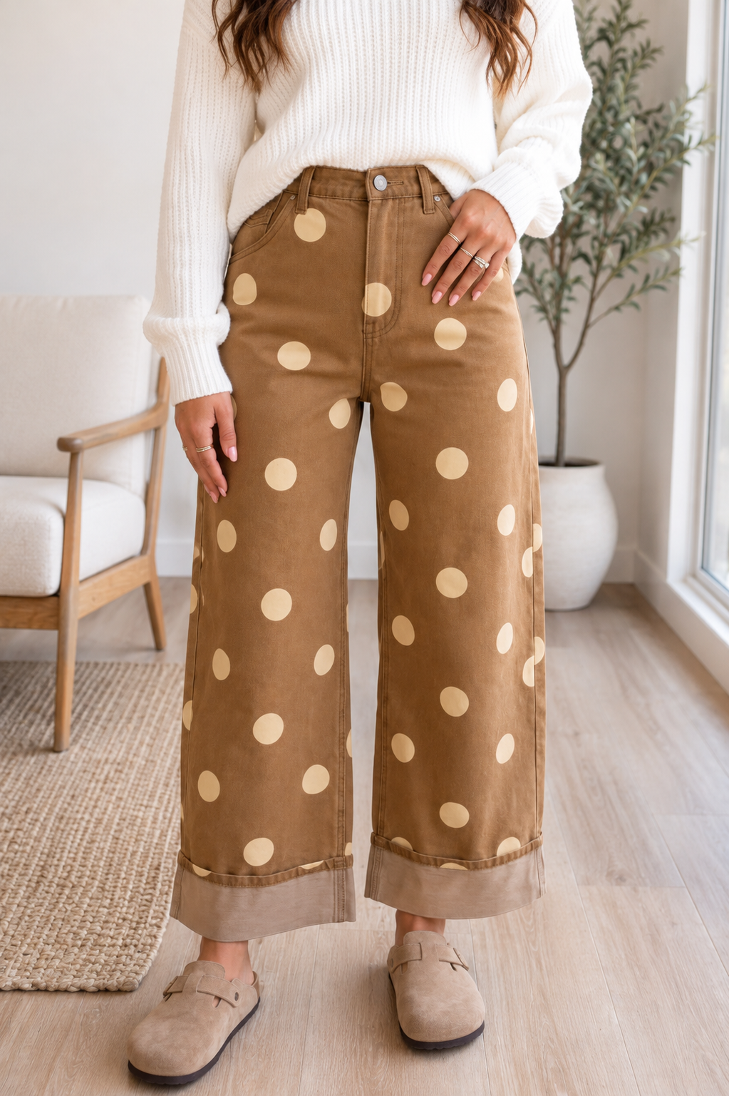 Brown Polka Dot Casual Jeans WTW