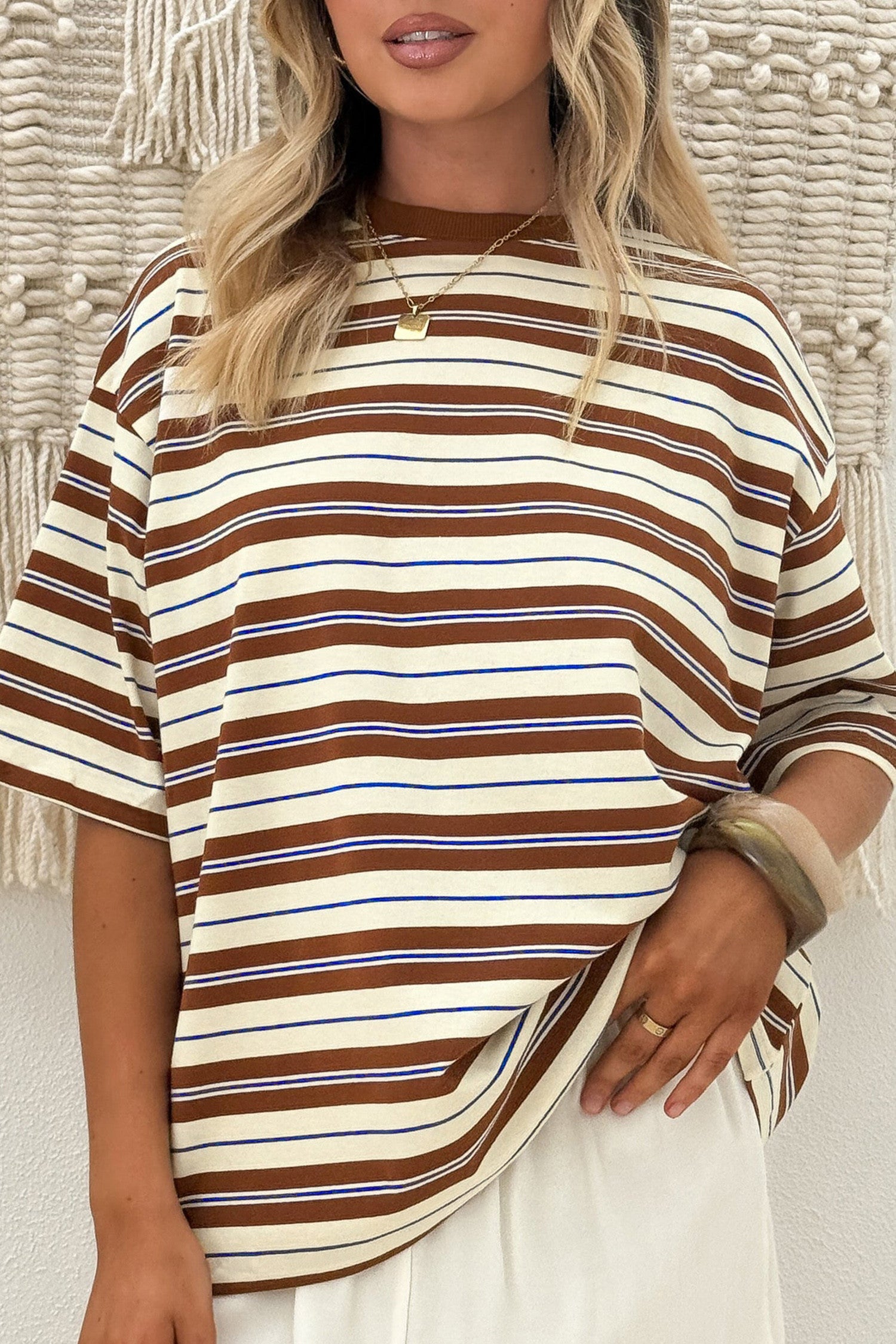Brown Stripe Oversize Top WTW