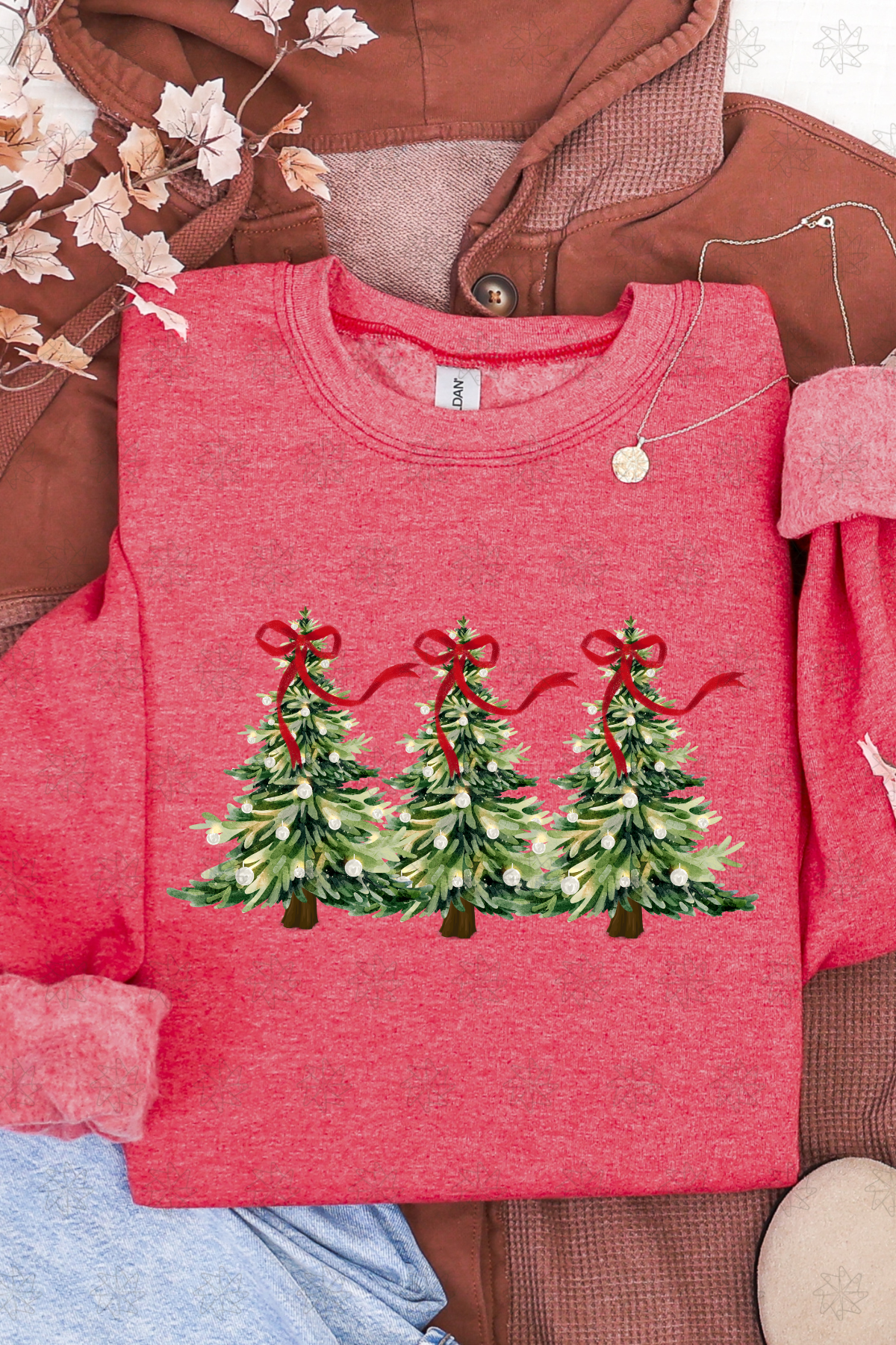 Brushstroke Christmas Trees Sweatshirt