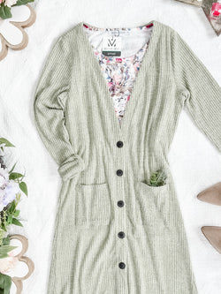 Colbie Ribbed Cardigan - Pistachio