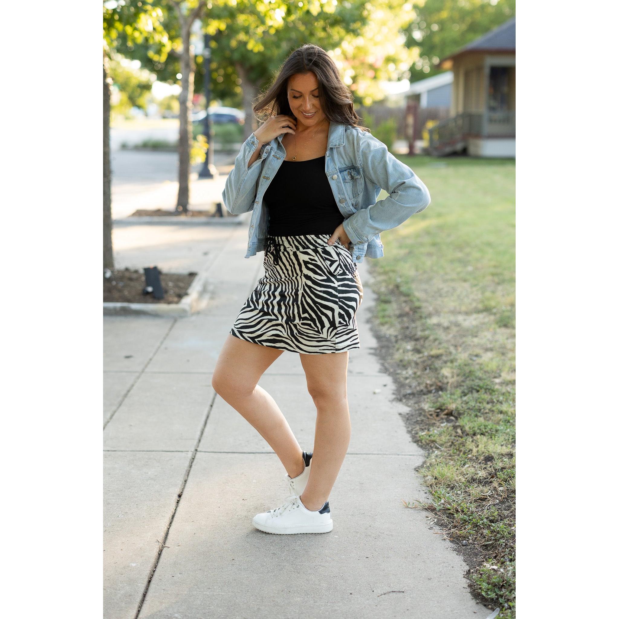 Ready to Ship | The Zoe - Zebra Print Jogger Skirt