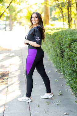 PreOrder | The Presley - Purple Panel Full Length Leggings