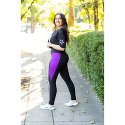 Ready to Ship | The Presley - Purple Panel Full Length Leggings