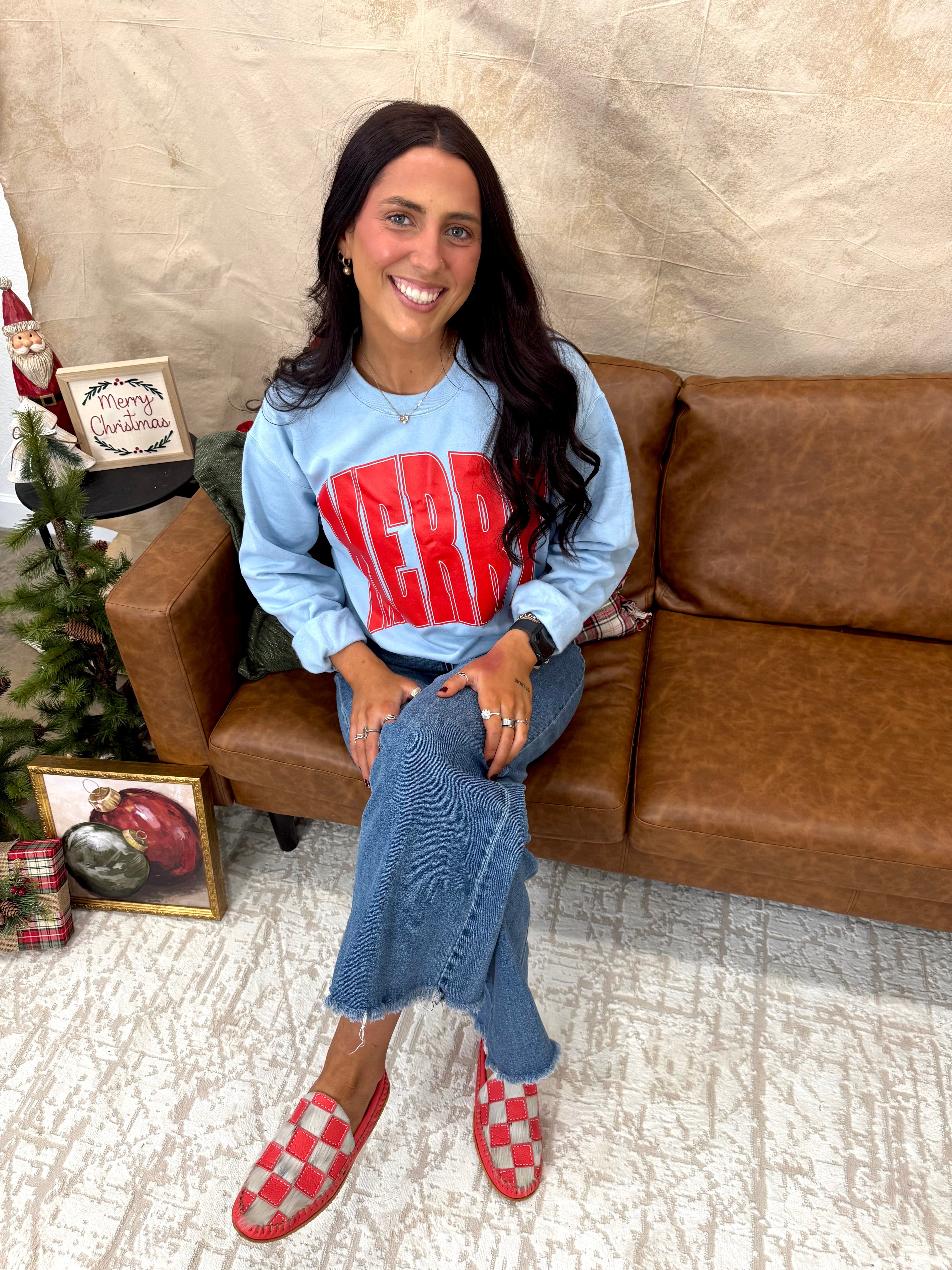 Oversized Merry Tee and Graphic Sweatshirt