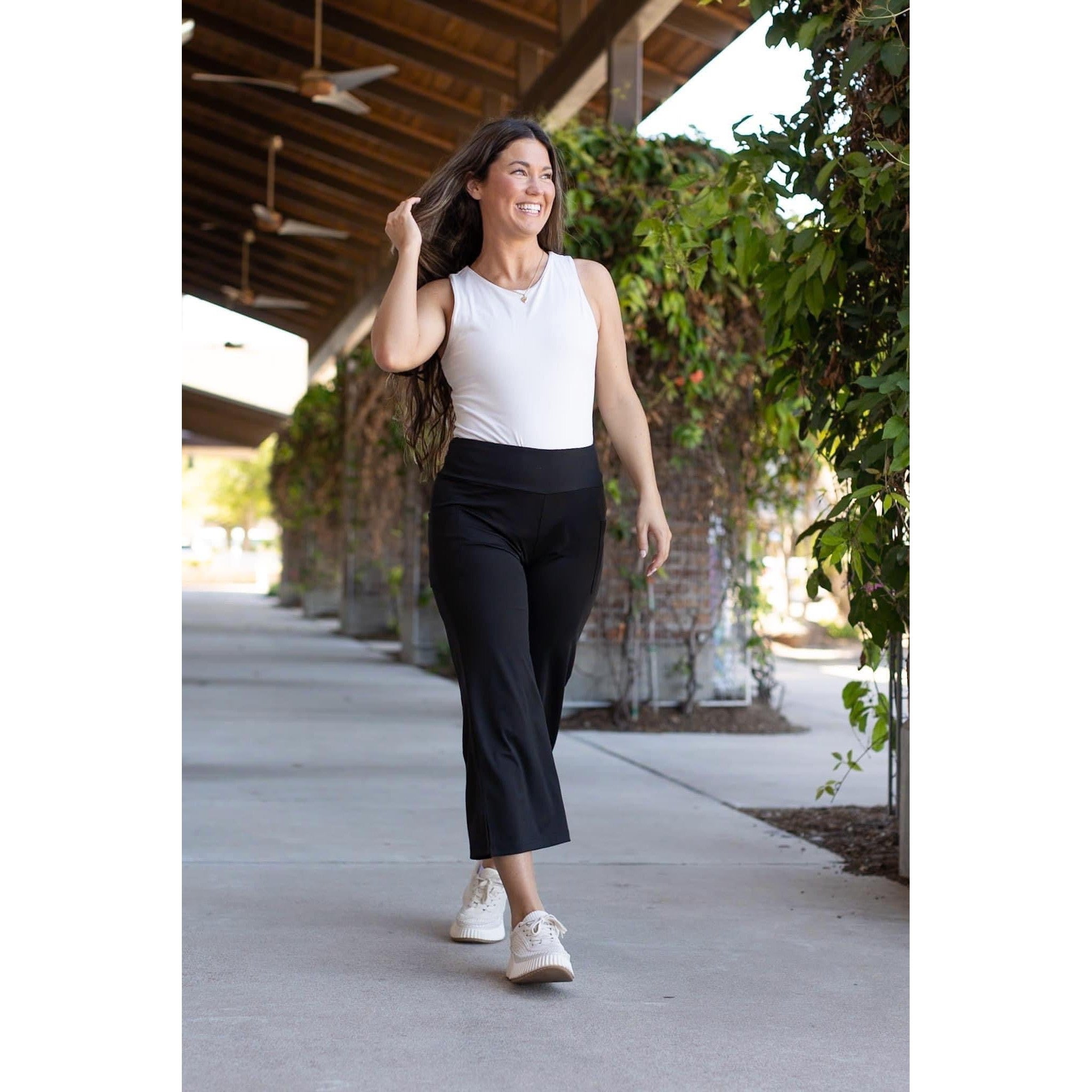 Ready to Ship  | The Gabriella -Black  High Waisted Gaucho Pants - Round 5