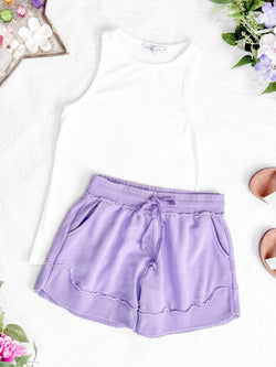 French Terry Stevie Shorts - Lavender