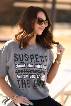 Suspect Claims She Hates Bad Sportsmanship Tee