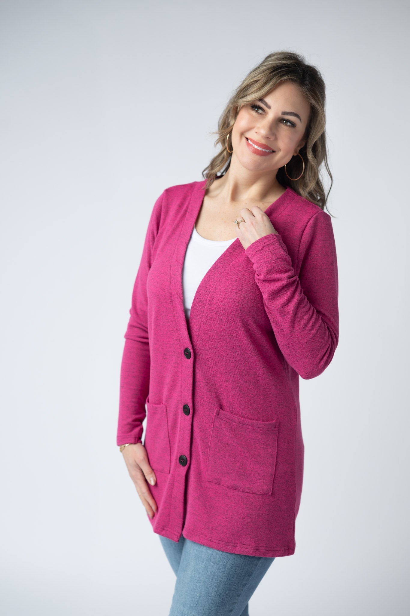 Cori Cardigan - Hot Pink