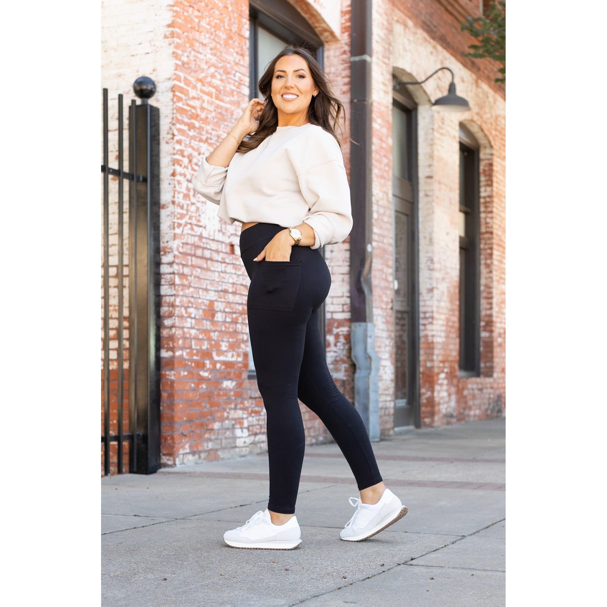“Buttery soft black leggings for women with high waistband