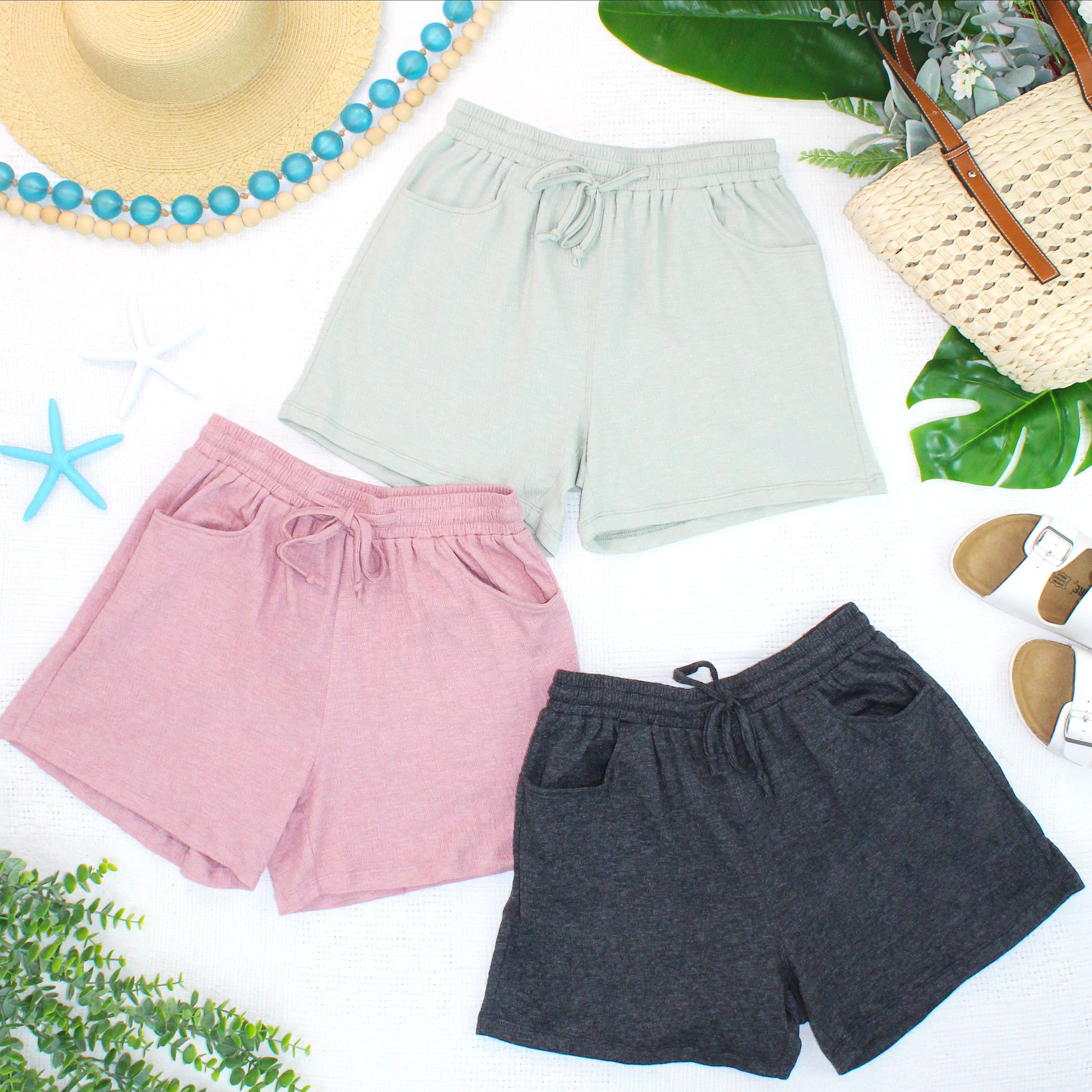 Candice Crinkle Shorts - Light Green