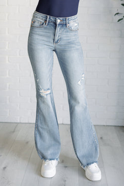 Caroline Mid Rise Control Top Distressed Flare JB Jeans