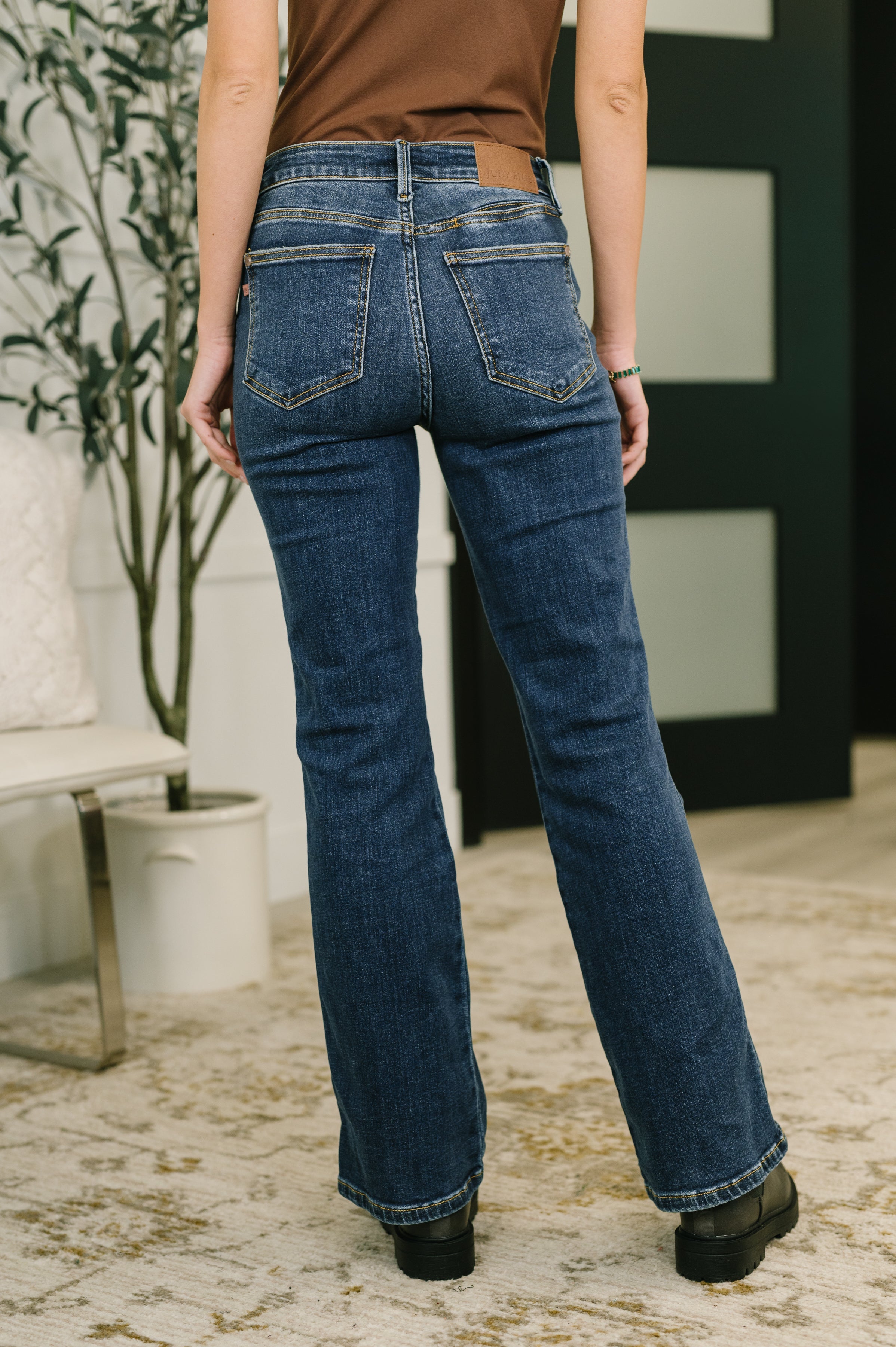 Casey Mid Rise Bootcut with Cell Phone Back Pocket & Slit