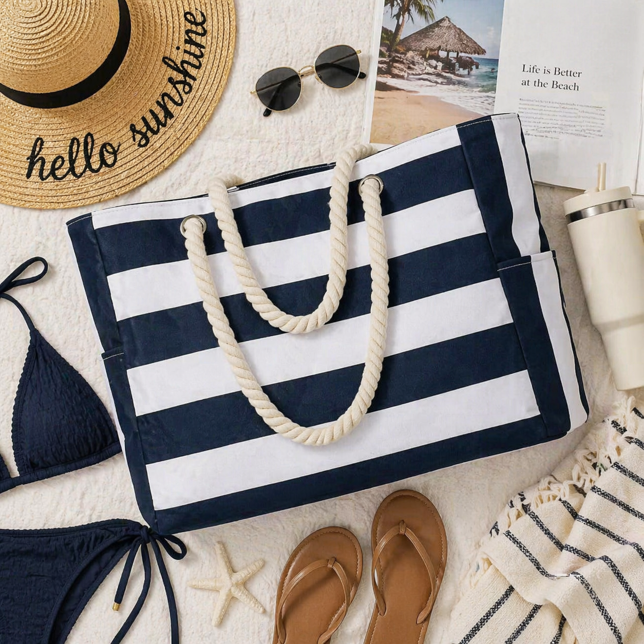 PreOrder | The Dana - Navy Beach Bag