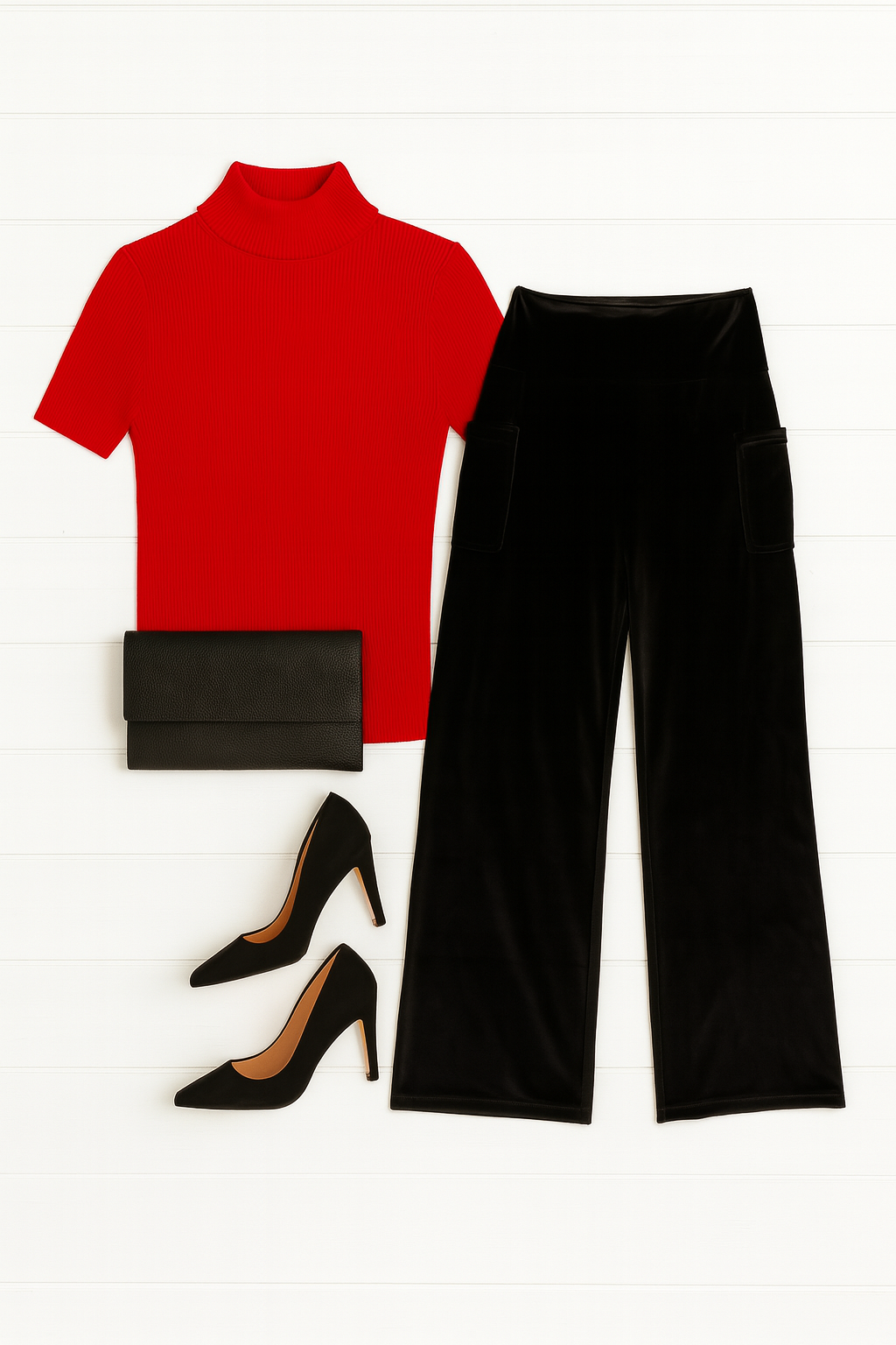 PreOrder | The Regina - Black Velvet Wide Leg Pants